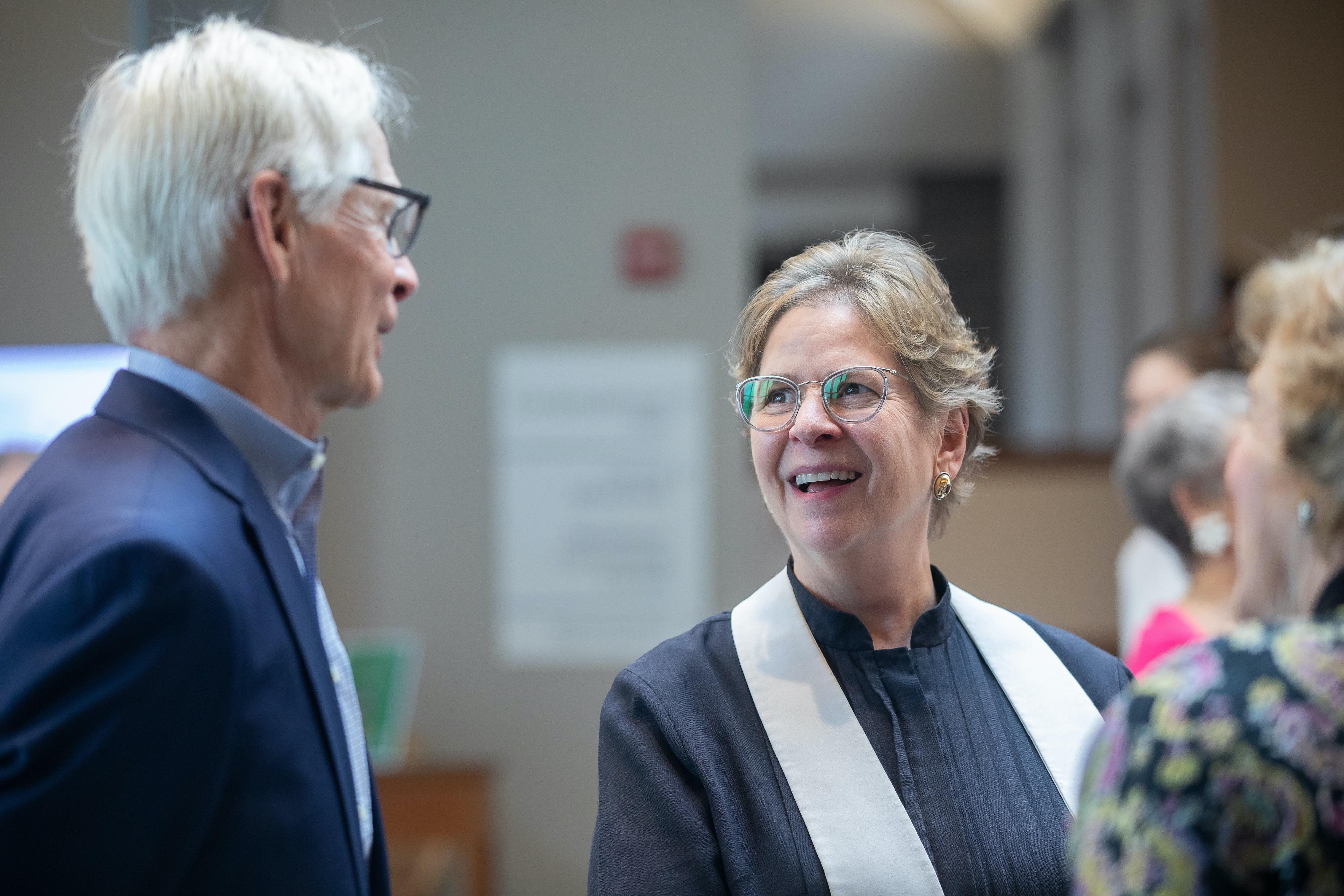 Fellowship after worship at Bryn Mawr Presbyterian Church