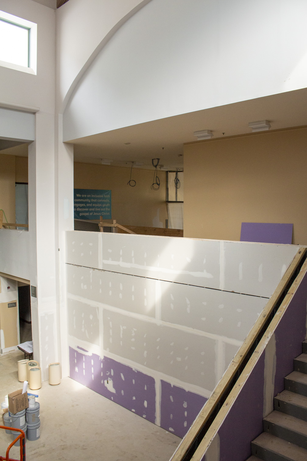 The Court in the Ministries Center. Outside area of new atrium.