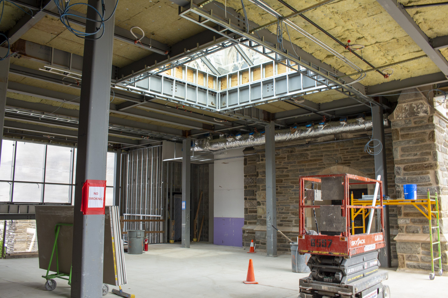 Inside the new atrium. Outside area of new atrium.