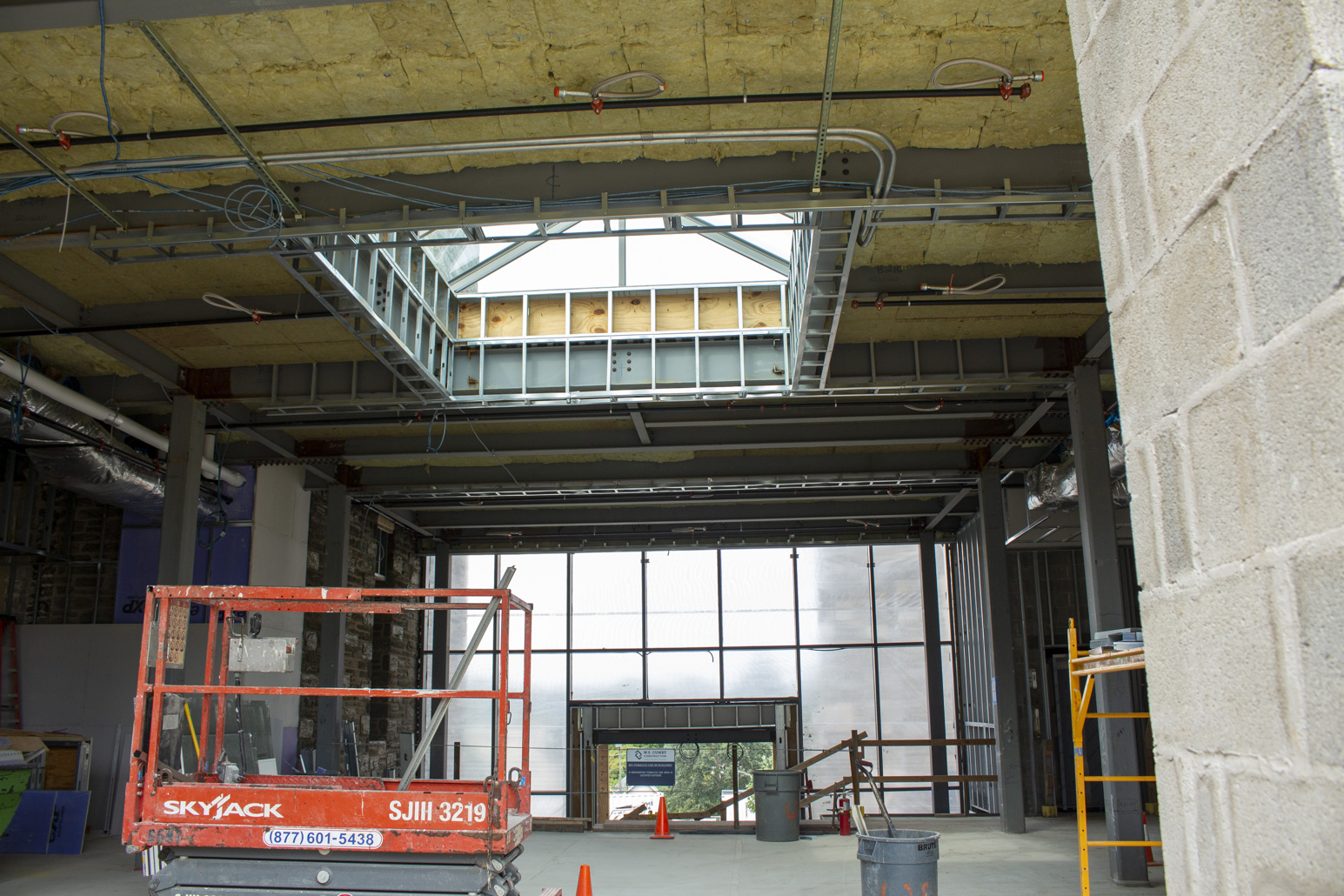 Inside the new atrium. Outside area of new atrium.