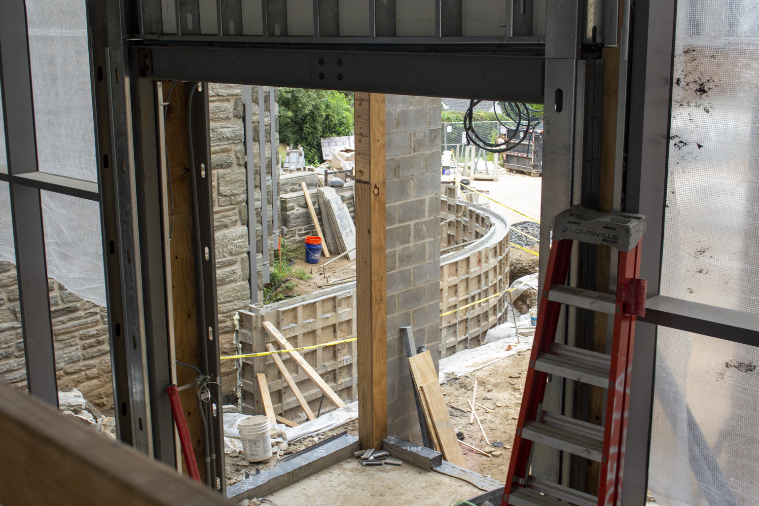Atrium entrance. Outside area of new atrium.
