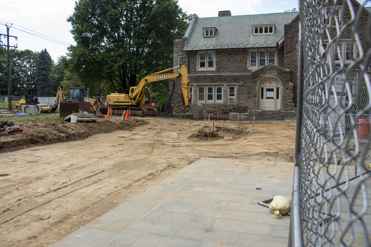 Creating the new driveway. Outside area of new atrium.